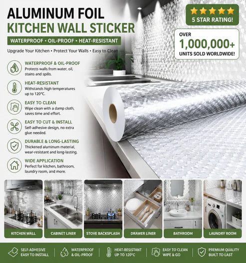 Peel and Stick Aluminum Foil Contact Paper