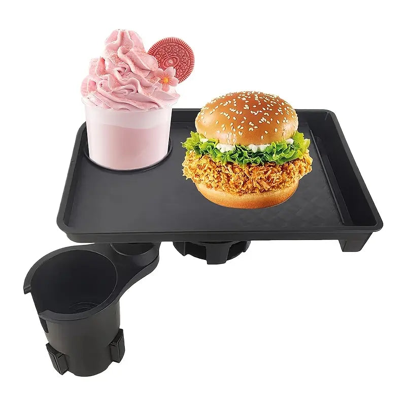 4-in-1 Multi-Functional Car Cup Holder – Rotatable Tray, Phone Mount & Snack Rack