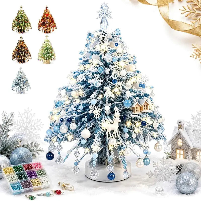 DIY Beaded Christmas Tree Craft Kit – Angel-Top Tabletop Decor