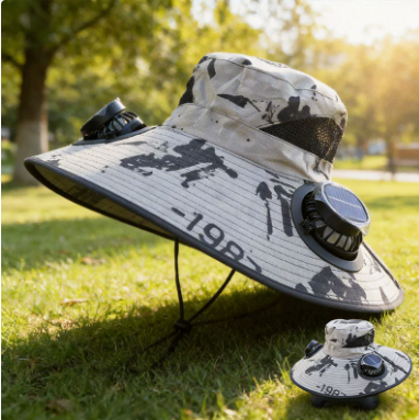 Solar Cooling Fan Bucket Hat
