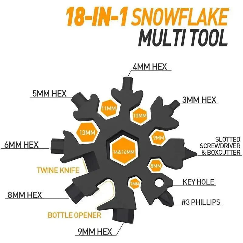 18-in-1 Stainless Steel Snowflake Multi-Tool