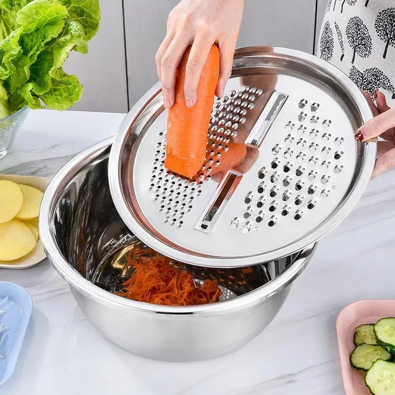 Multifunctional cutting machine,3-In-1 Stainless Steel Multi-Functional Strainer Set