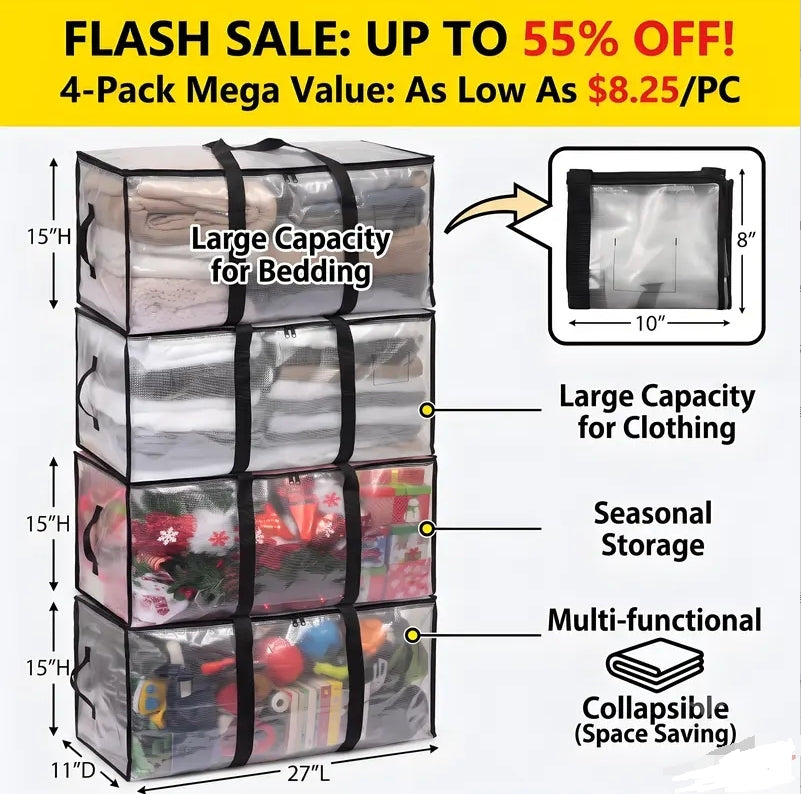 Extra Large Clear Storage Bags