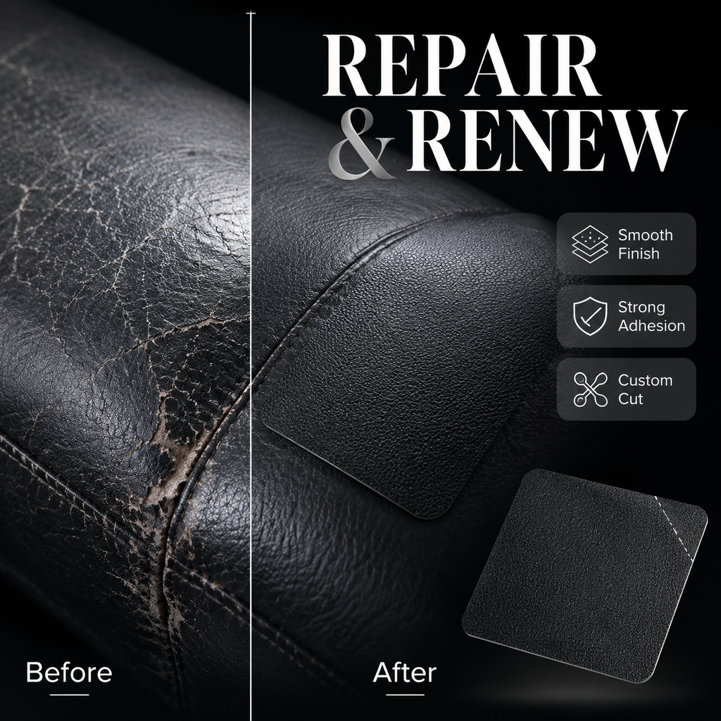 Self-Adhesive Leather Repair Patch – Cuttable & Waterproof, 20" × 54" Sheet