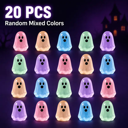 Glow-in-the-Dark Ghost Beads for Halloween Crafts – 20 or 50 Pieces