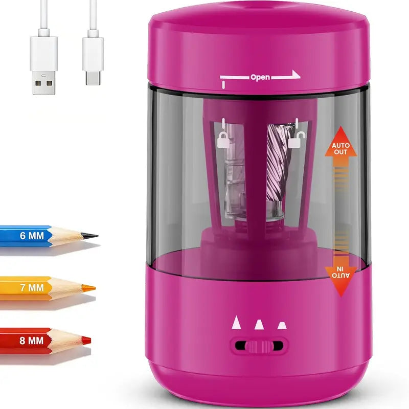 Fully Automatic Rechargeable Electric Pencil Sharpener for 6-8mm Pencils