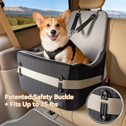 Dog Car Booster Seat with Patented Safety Buckles