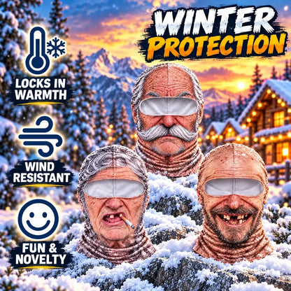 Funny Old Man Face Balaclava Mask