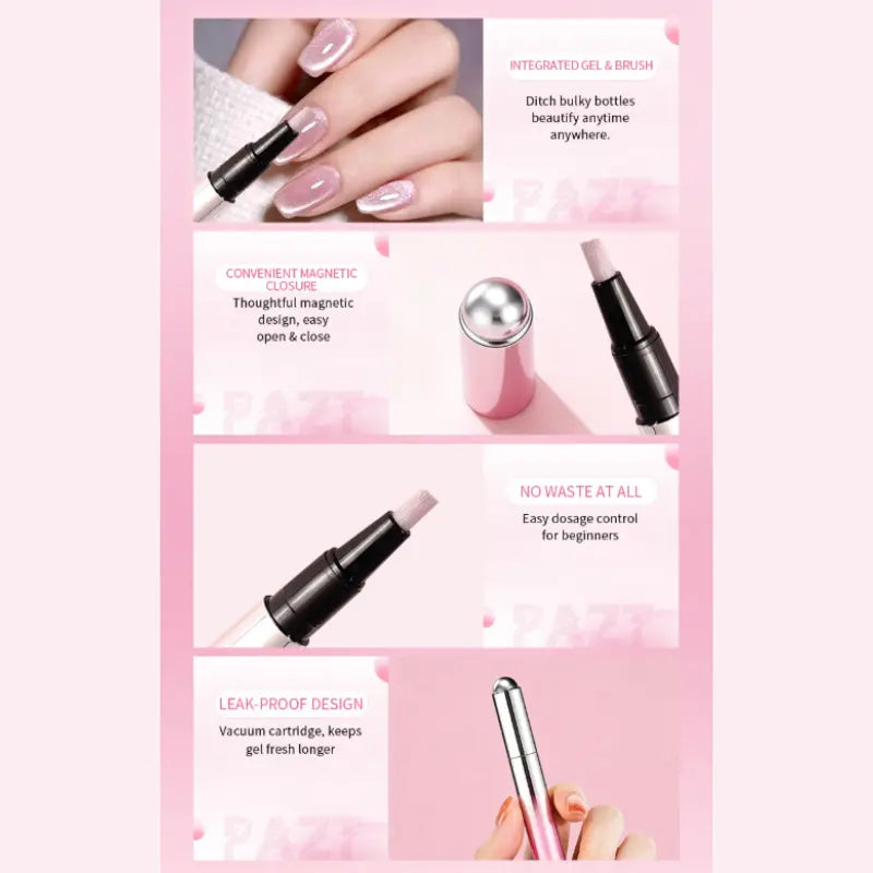 Magnetic 2-in-1 Cat Eye Nail Art Brush Pen