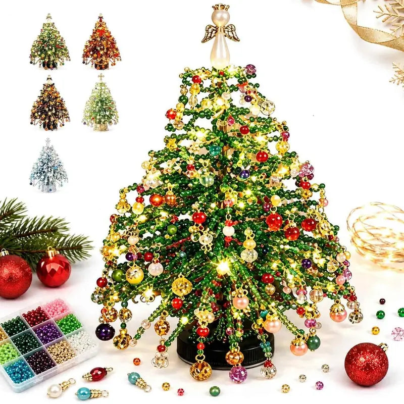 DIY Beaded Christmas Tree Craft Kit – Angel-Top Tabletop Decor