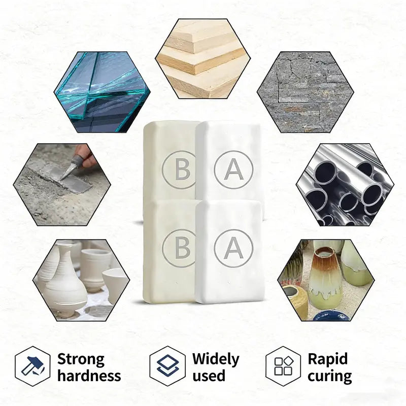 Steel Reinforced Epoxy Putty – High Strength Permanent Repair for Metal, Wood, Ceramic, Concrete, Plastic & PVC