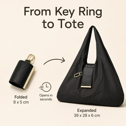 Foldable Keychain Tote Bag – Pocket-Size Reusable Shopping Bag