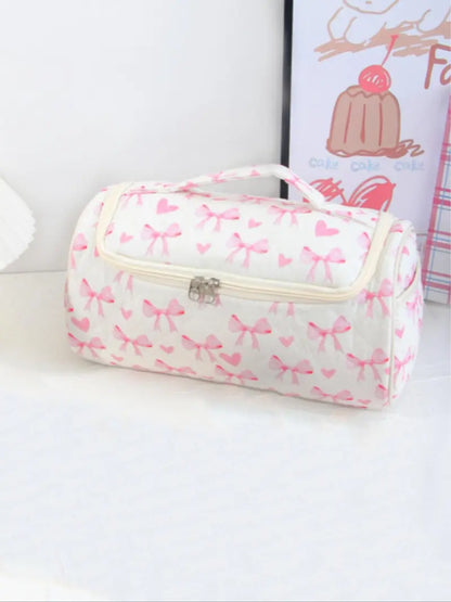 Large-Capacity Quilted Cosmetic & Hair Tool Organizer Bag