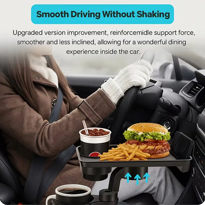 4-in-1 Multi-Functional Car Cup Holder – Rotatable Tray, Phone Mount & Snack Rack