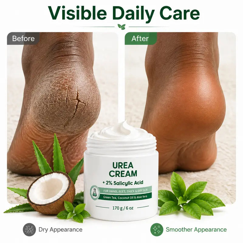 Urea Cream 40 Percent for Feet, Maximum Strength, 6 oz Foot Cream for Dry