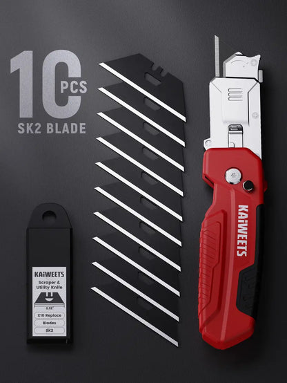 2-in-1 Folding Utility Knife & Razor Scraper Tool