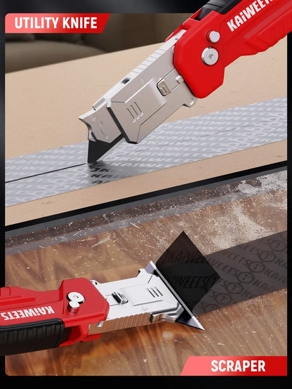 2-in-1 Folding Utility Knife & Razor Scraper Tool