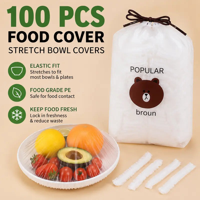 Stretchable Food Storage Covers for Bowls, Plates, and Leftovers
