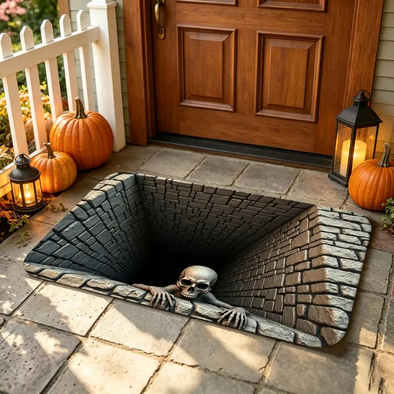 Halloween Skull & Clown 3D-Effect Door Mat