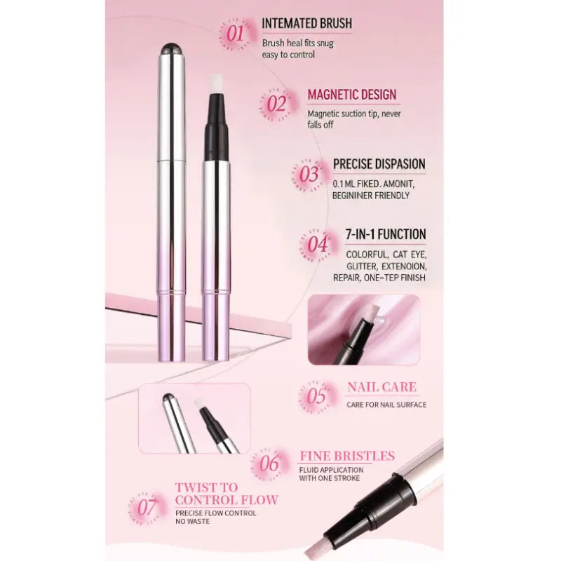 Magnetic 2-in-1 Cat Eye Nail Art Brush Pen