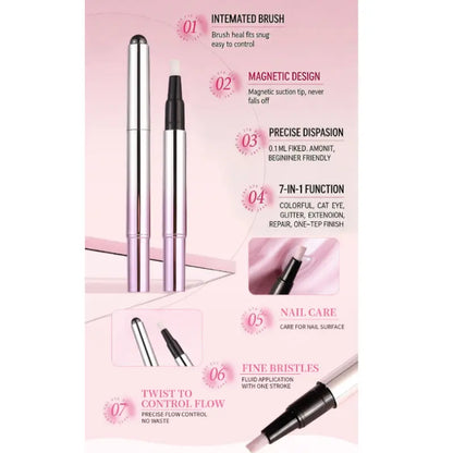 Magnetic 2-in-1 Cat Eye Nail Art Brush Pen