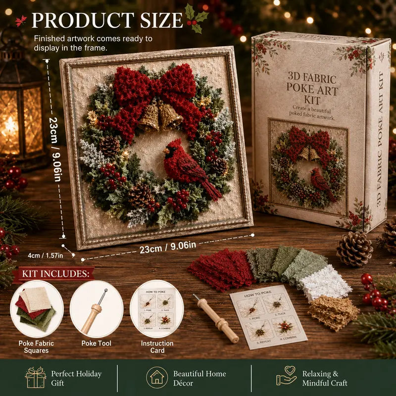 3D Christmas Poke Art Kit – DIY Holiday Wall Hanging Decoration