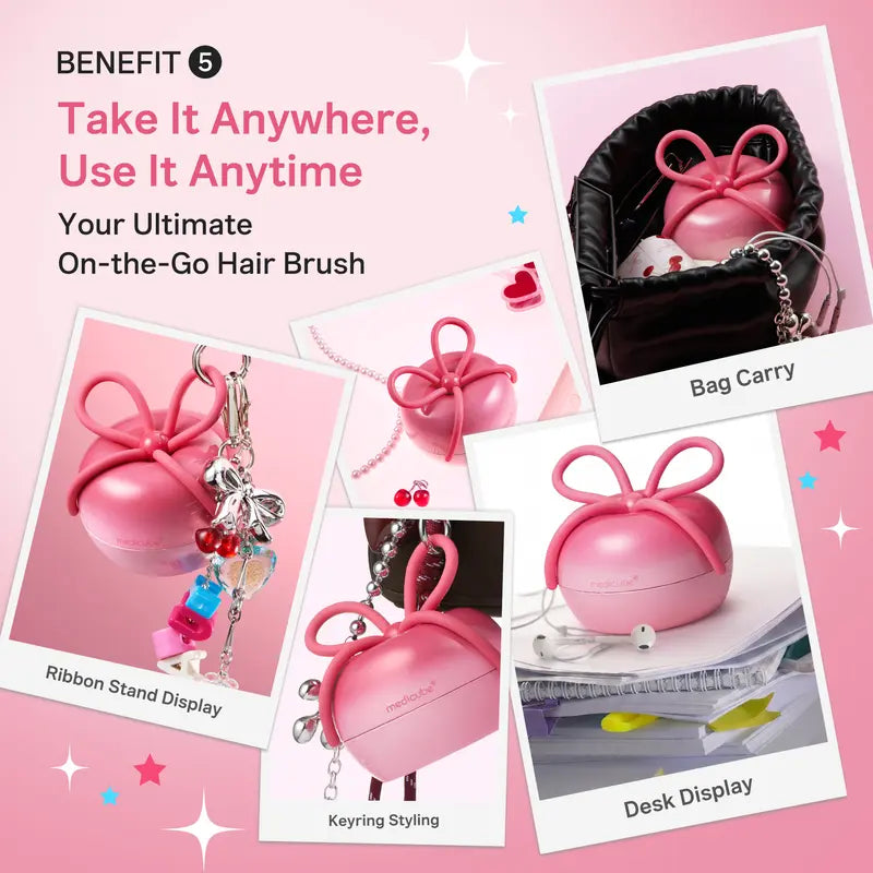 [NEW]Ribbon Cherry Glass Hair Brush