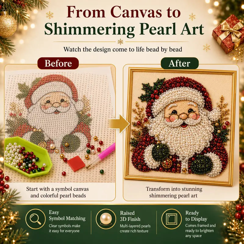 🎄 Frameless 3D Beaded Christmas Diamond Painting
