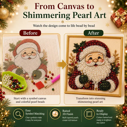 🎄 Frameless 3D Beaded Christmas Diamond Painting