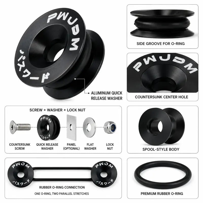 Anodized Aluminum Quick Release Fastener Hardware Kit