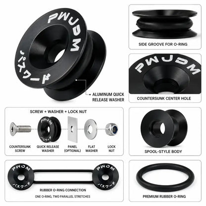 Anodized Aluminum Quick Release Fastener Hardware Kit
