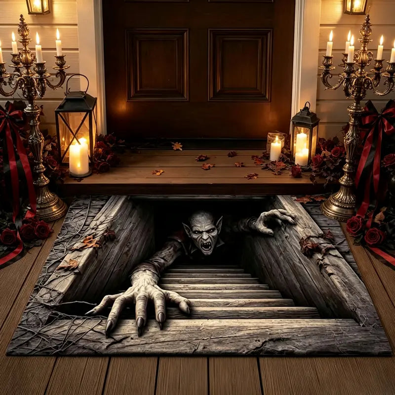Halloween Skull & Clown 3D-Effect Door Mat