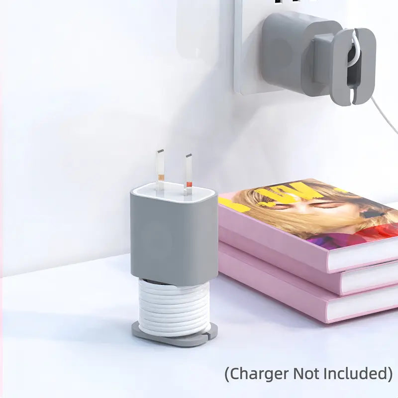 2 in 1 Silicone Charger Protector with Cord Wrap