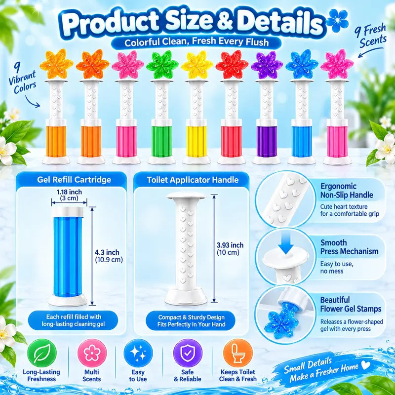 [42 Flowers Value Pack] Flower Toilet Cleaning Gel Stamps