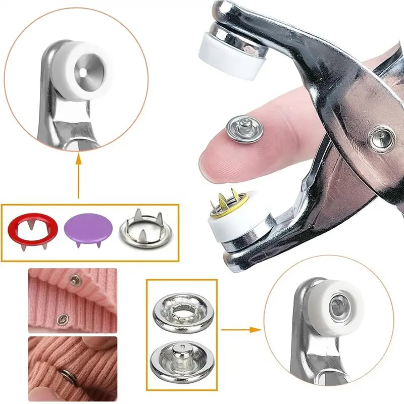 9.5mm Metal 5-Claw Snap Button Tool Kit