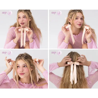 Magnetic Satin Ribbon Bow Hair Clip