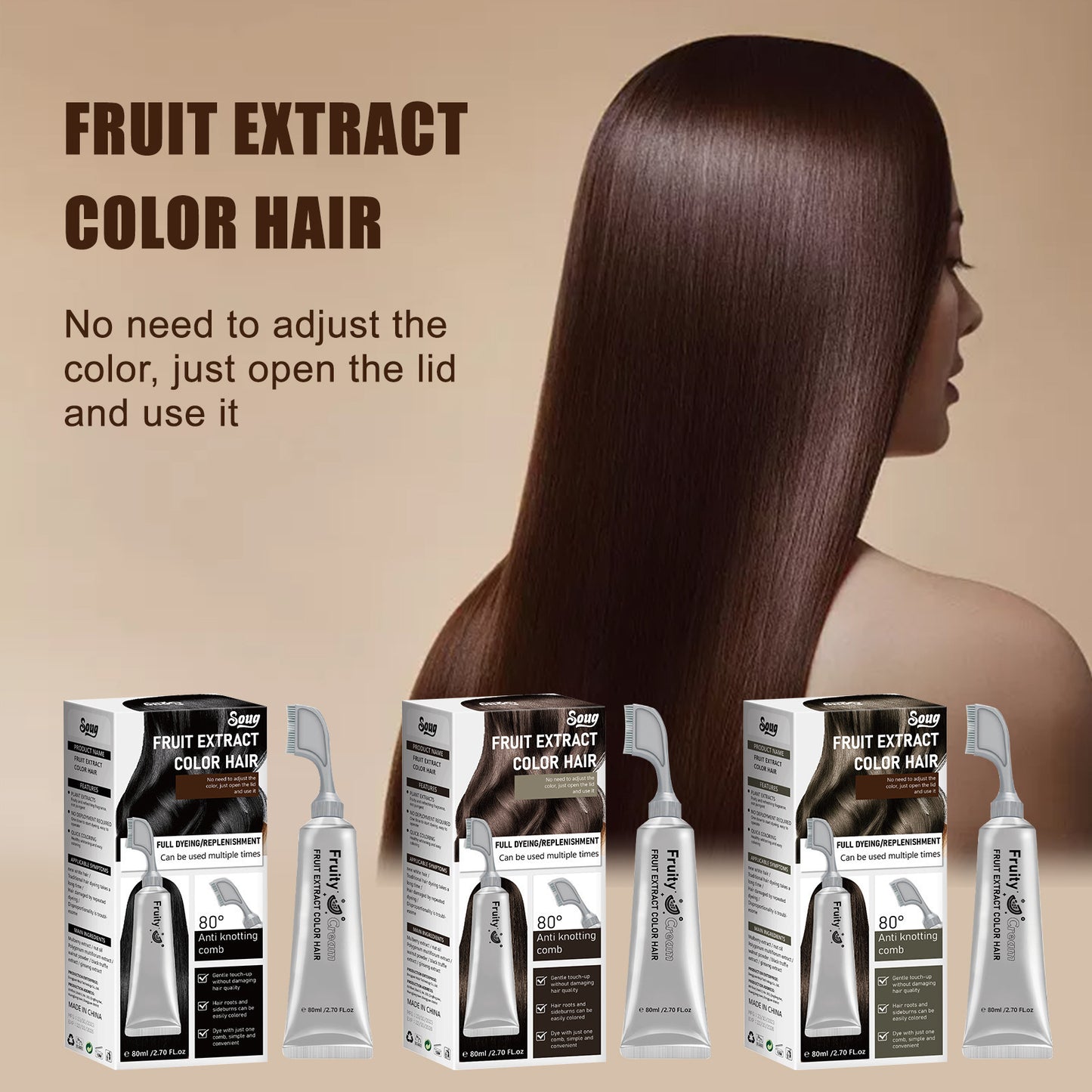 Fruit Extract Gray Hair Color Cream