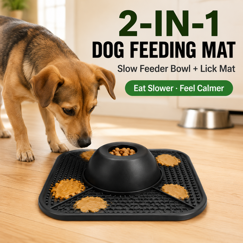 2-in-1 Dog Lick Mat Slow Feeder