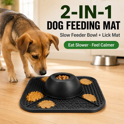 2-in-1 Dog Lick Mat Slow Feeder