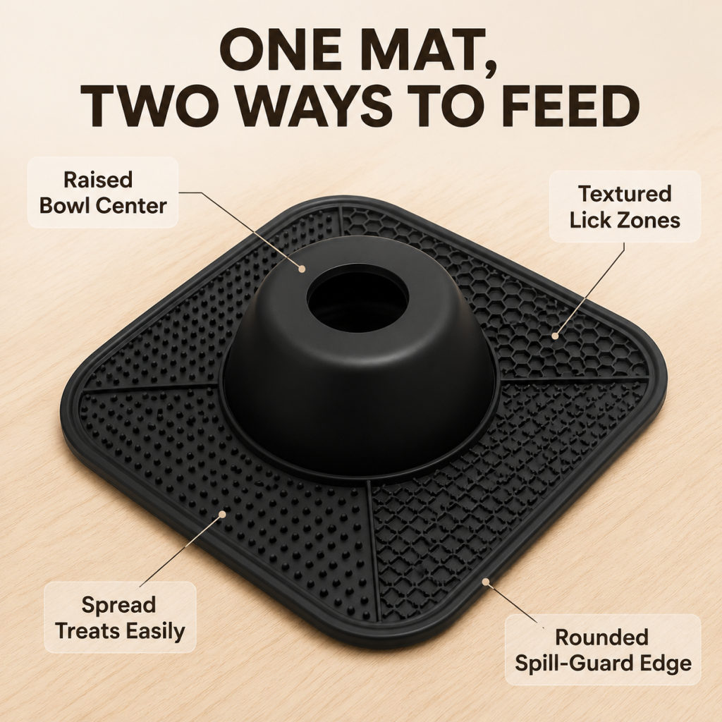 2-in-1 Dog Lick Mat Slow Feeder