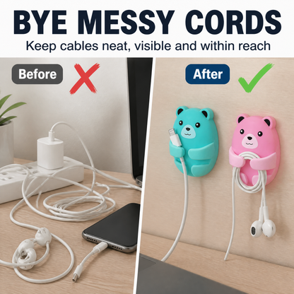 Bear-Shaped Adhesive Wall Hooks 4-Pack