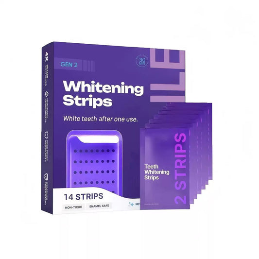 DRDENT Purple Teeth Whitening Strips - Peroxide-Free Non-Sensitive Color Corrector Teeth Whitening Kit (7/21 Sessions)