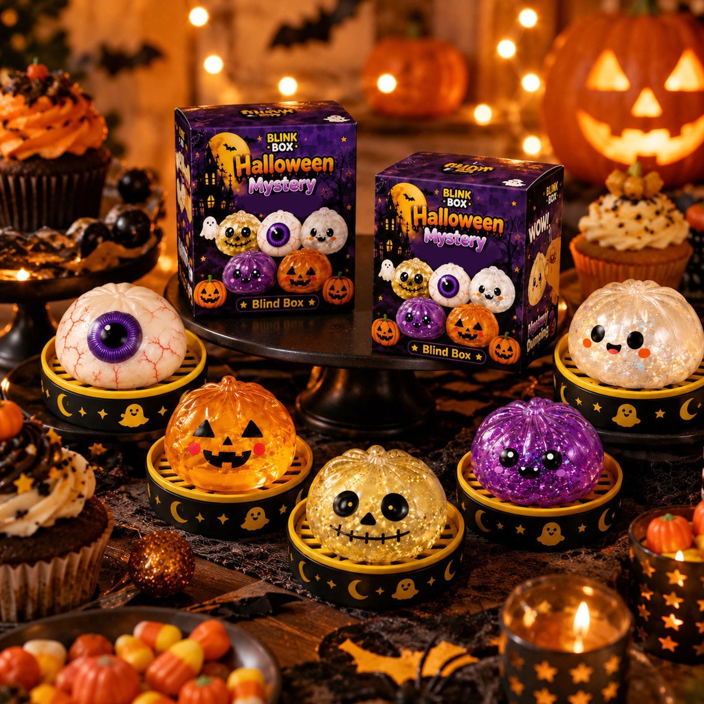Halloween Ghost Dumpling Squeeze Toy Set