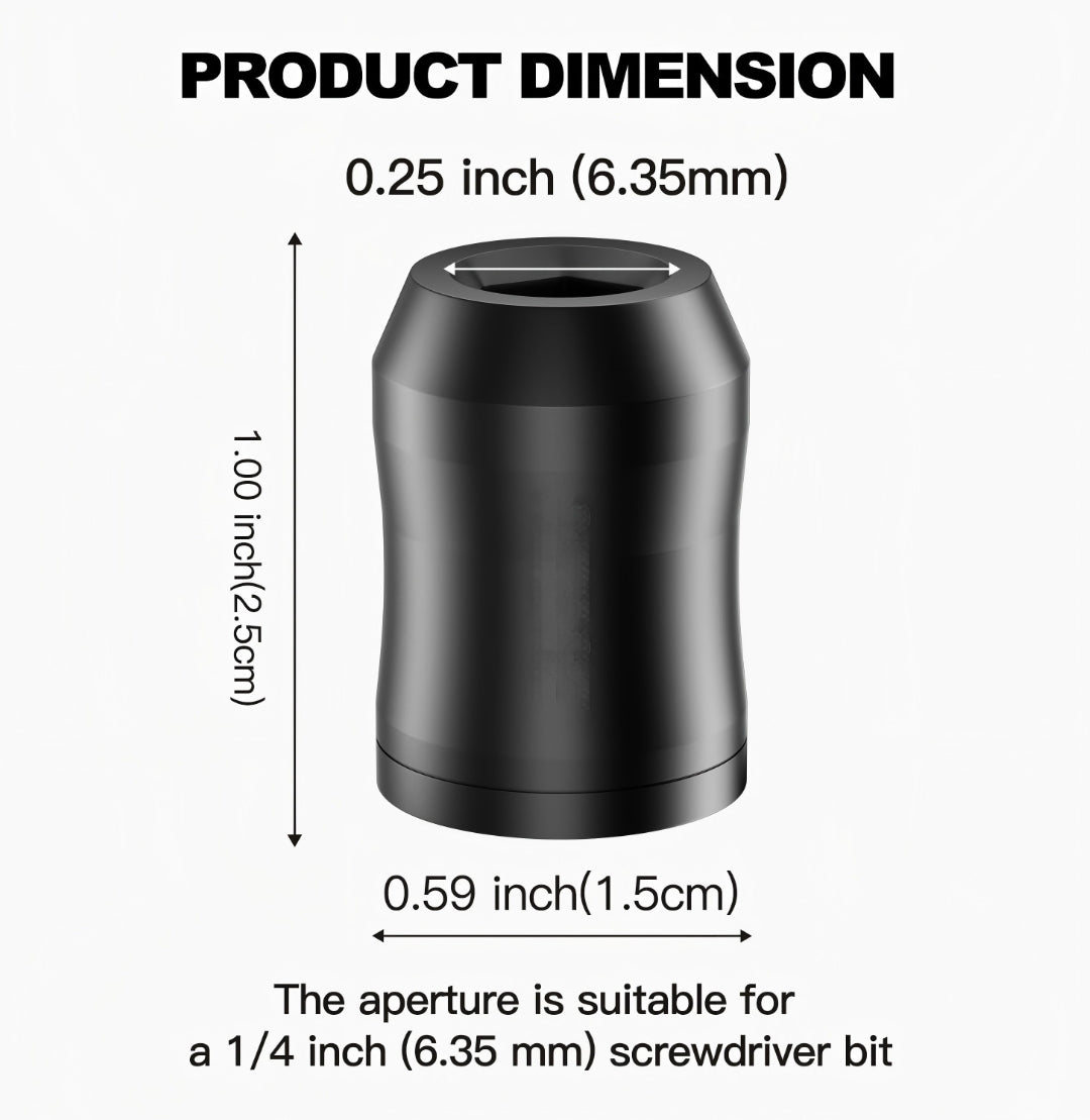 Magnetic Screw Holder Ring – 1/4" Universal Bit Holder for Screwdrivers & Power Drills