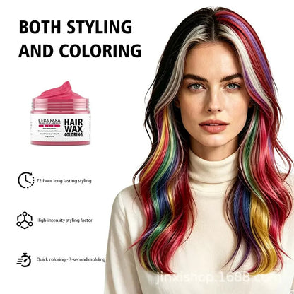 50g Natural Temporary Hair Color Wax for Gray Coverage & Costumes