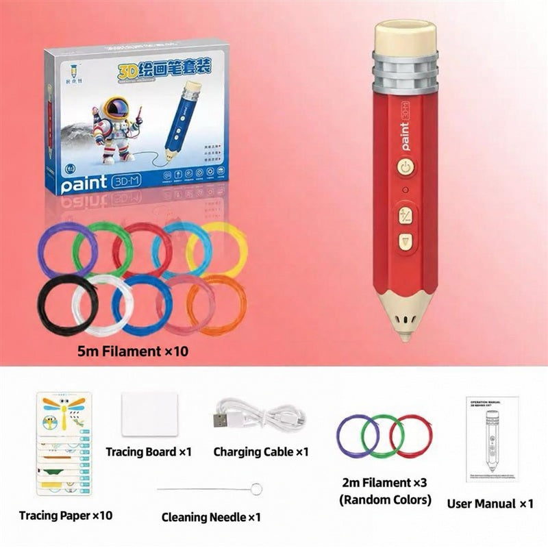 Kids Rechargeable 3D Printing Pen Kit – Build Creativity & Hands-On Skills