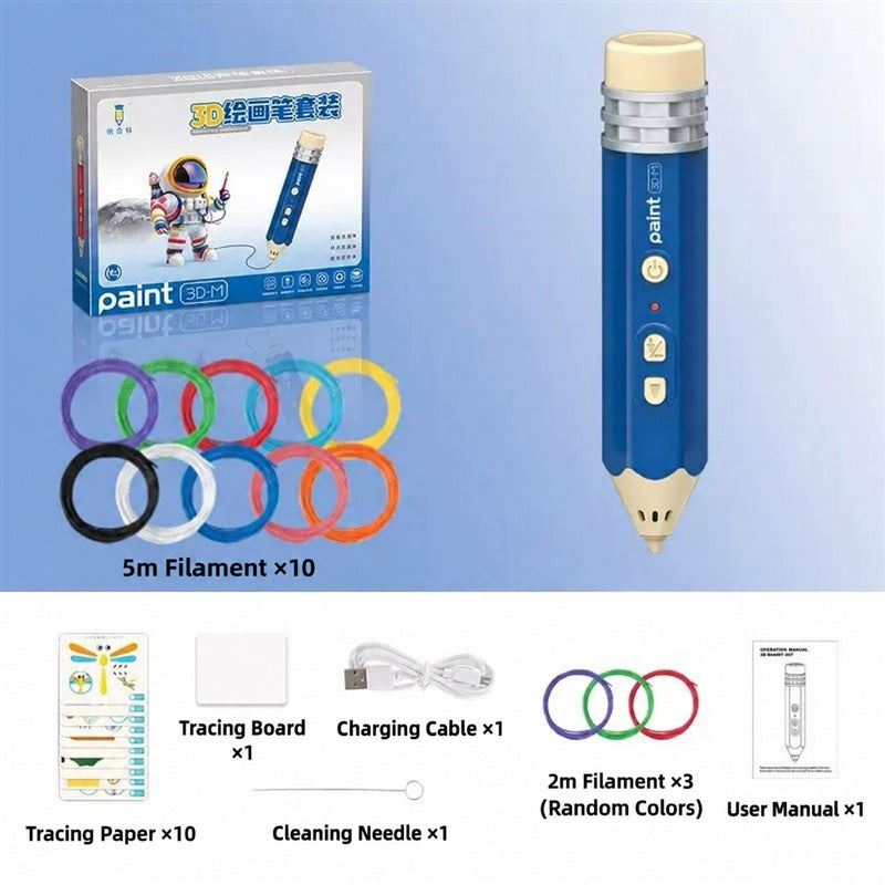Kids Rechargeable 3D Printing Pen Kit – Build Creativity & Hands-On Skills