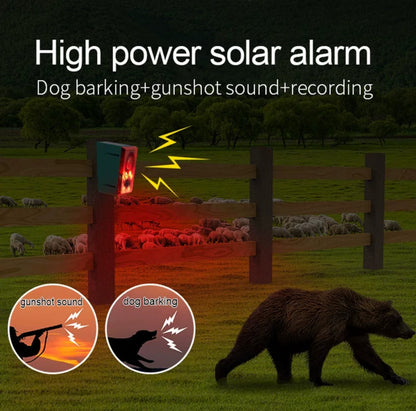 Solar-Powered Animal Repeller with Motion Sensor, Strobe Light & 130dB Alarm