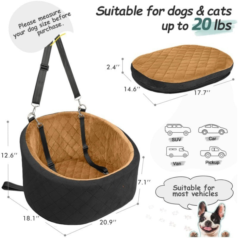 Dog Car Seat with 2 Safety Dog Leashes