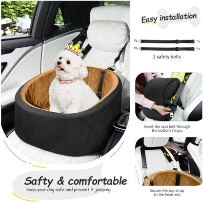 Dog Car Seat with 2 Safety Dog Leashes
